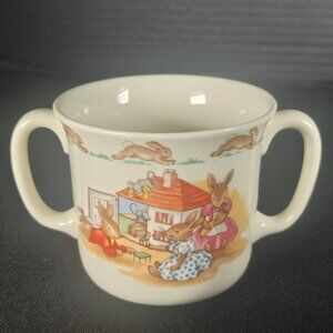 Vintage Royal Doulton Bunny Kins Two Handled Child's Cup "Doll's House" Pattern